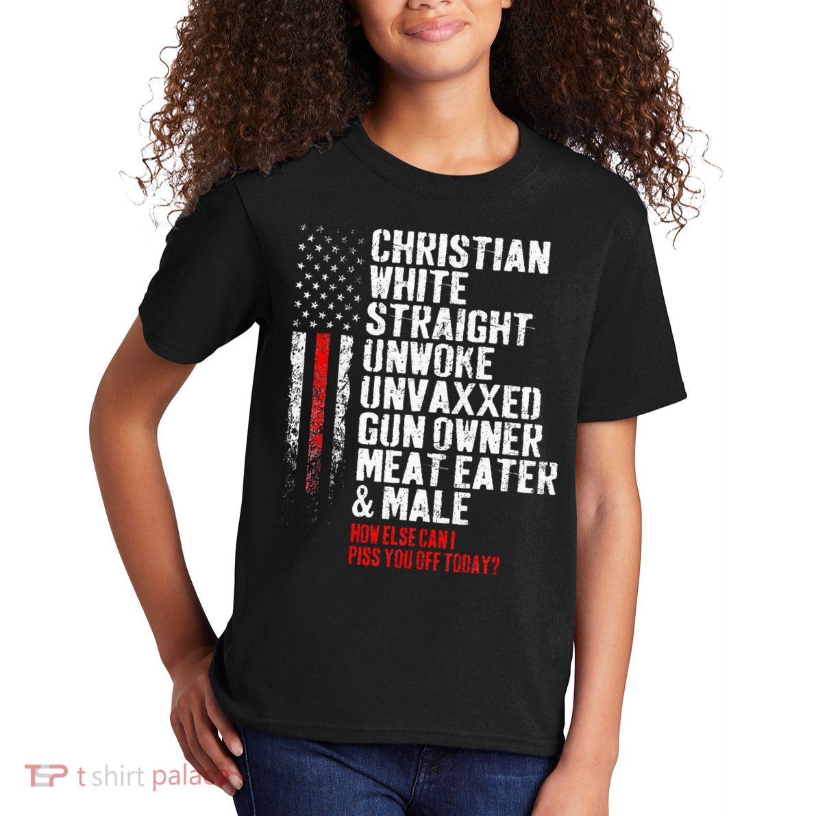 Christian White Straight Unwoke Unvaxxed Gun Owner Kids T-Shirt