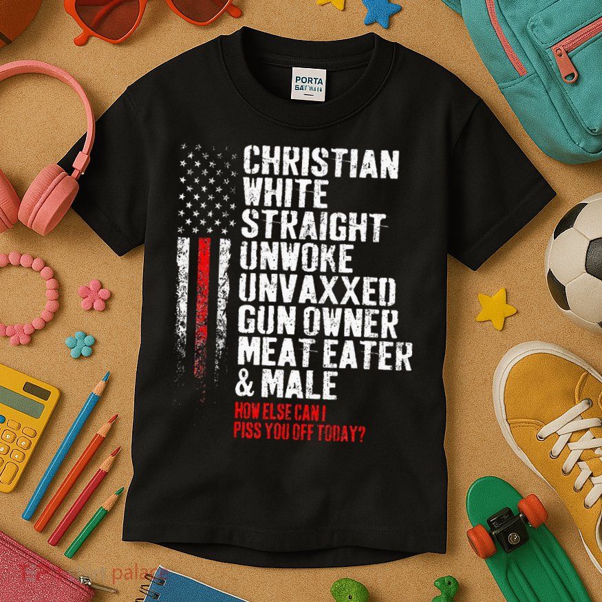Christian White Straight Unwoke Unvaxxed Gun Owner Kids T-Shirt