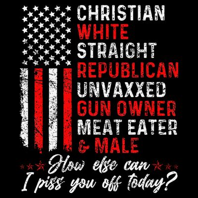 Christian White Straight Republican Unvaxxed Gun Owner Gift T-Shirt