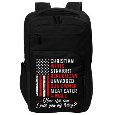 Christian White Straight Republican Unvaxxed Gun Owner Gift Impact Tech Backpack