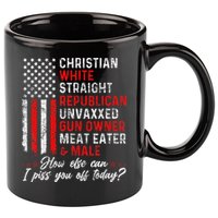 Christian White Straight Republican Unvaxxed Gun Owner Gift 11oz C Handle Ceramic Mug