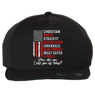 Christian White Straight Republican Unvaxxed Gun Owner Gift Wool Snapback Cap