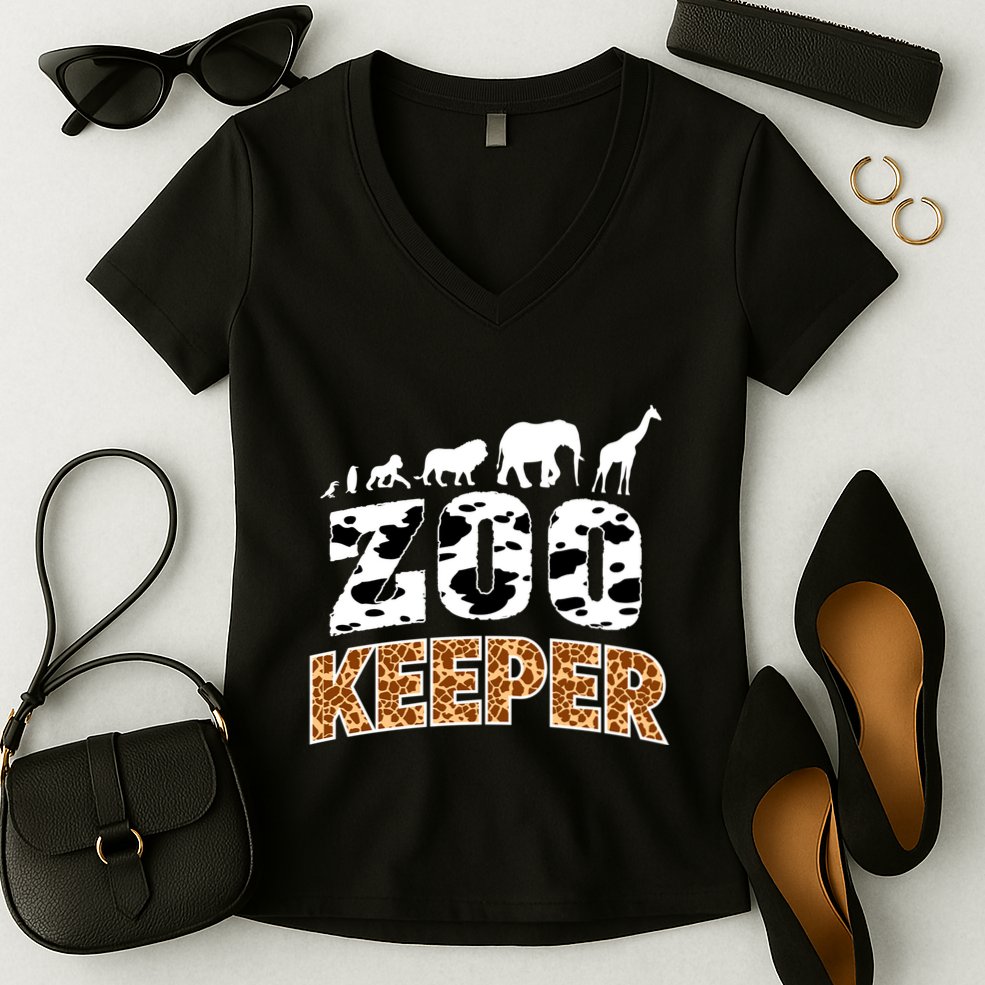 Cute Wildlife Safari Africa Animals Zoo Gift Women's V-Neck T-Shirt