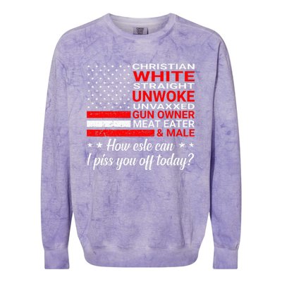 Christian White Straight Unwoke Unvaxxed Gun Owner Colorblast Crewneck Sweatshirt