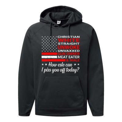 Christian White Straight Unwoke Unvaxxed Gun Owner Performance Fleece Hoodie