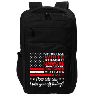 Christian White Straight Unwoke Unvaxxed Gun Owner Impact Tech Backpack