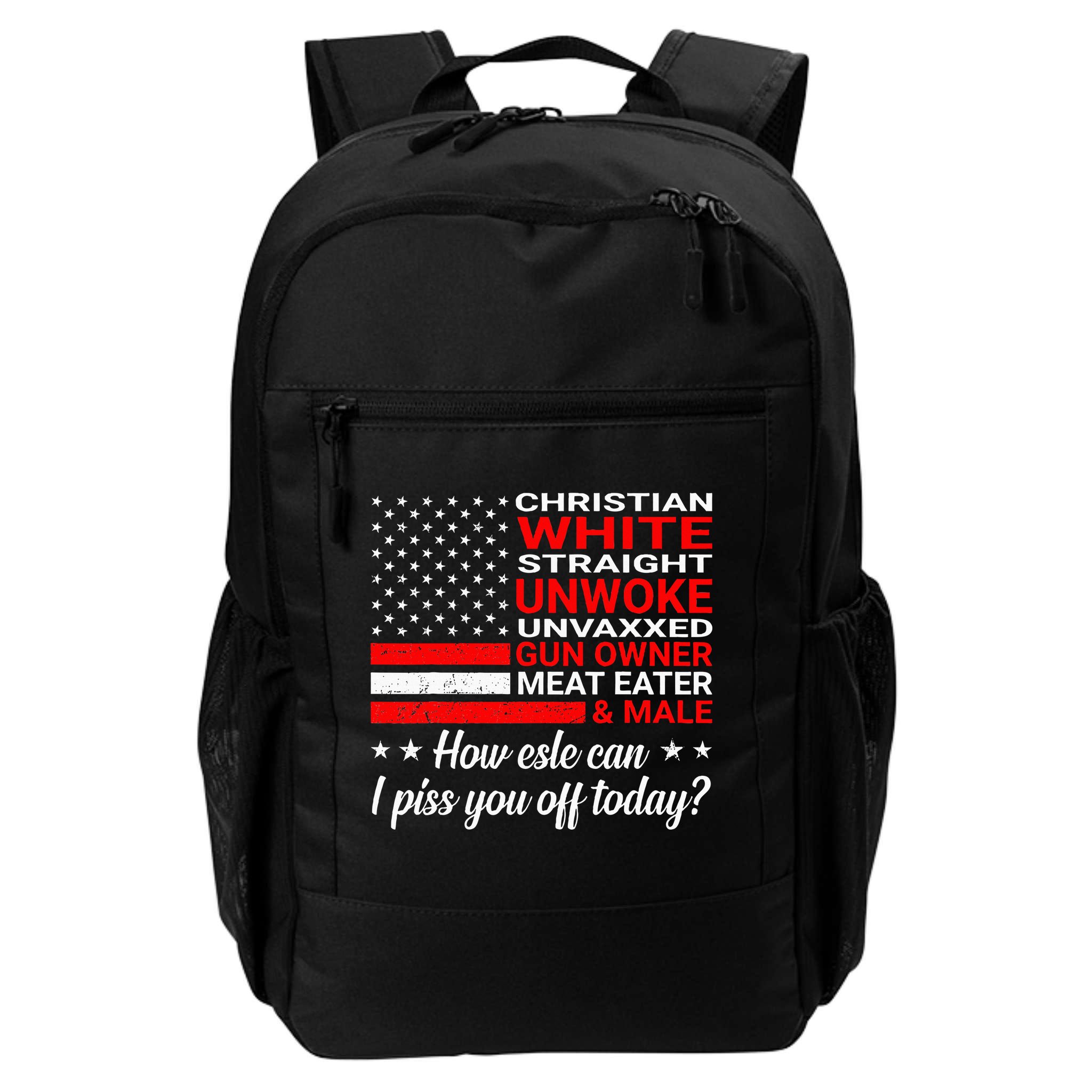 Christian White Straight Unwoke Unvaxxed Gun Owner Backpack