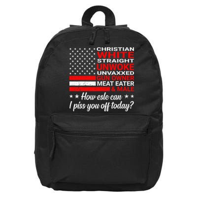 Christian White Straight Unwoke Unvaxxed Gun Owner 16 in Basic Backpack