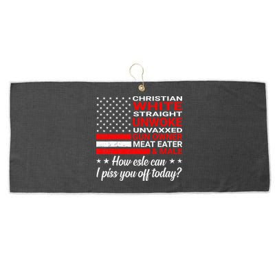 Christian White Straight Unwoke Unvaxxed Gun Owner Large Microfiber Waffle Golf Towel