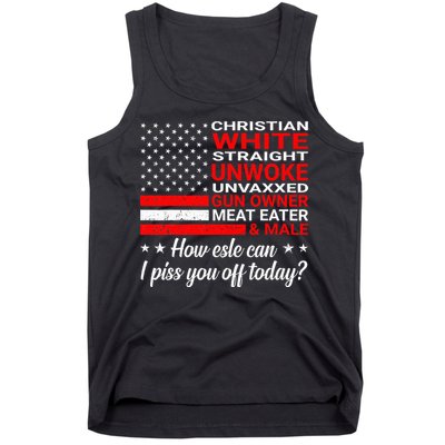 Christian White Straight Unwoke Unvaxxed Gun Owner Tank Top