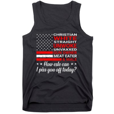 Christian White Straight Unwoke Unvaxxed Gun Owner Tank Top