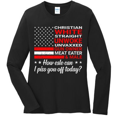 Christian White Straight Unwoke Unvaxxed Gun Owner Ladies Long Sleeve Shirt