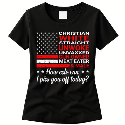 Christian White Straight Unwoke Unvaxxed Gun Owner Womens T-Shirt