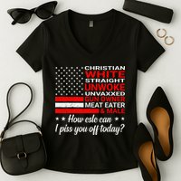 Christian White Straight Unwoke Unvaxxed Gun Owner Women's V-Neck T-Shirt