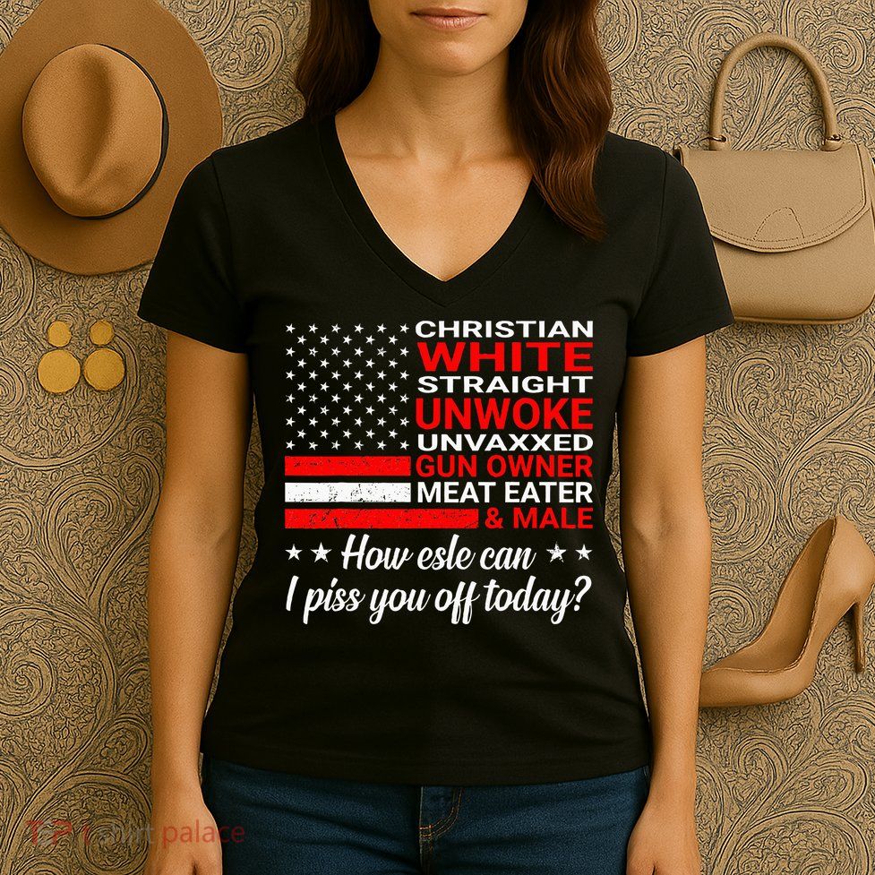 Christian White Straight Unwoke Unvaxxed Gun Owner Women's V-Neck T-Shirt