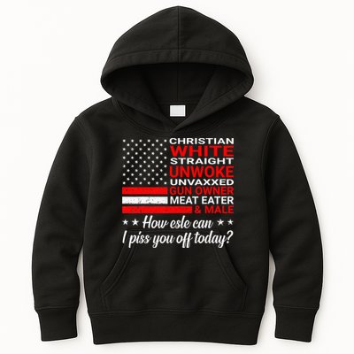 Christian White Straight Unwoke Unvaxxed Gun Owner Kids Hoodie