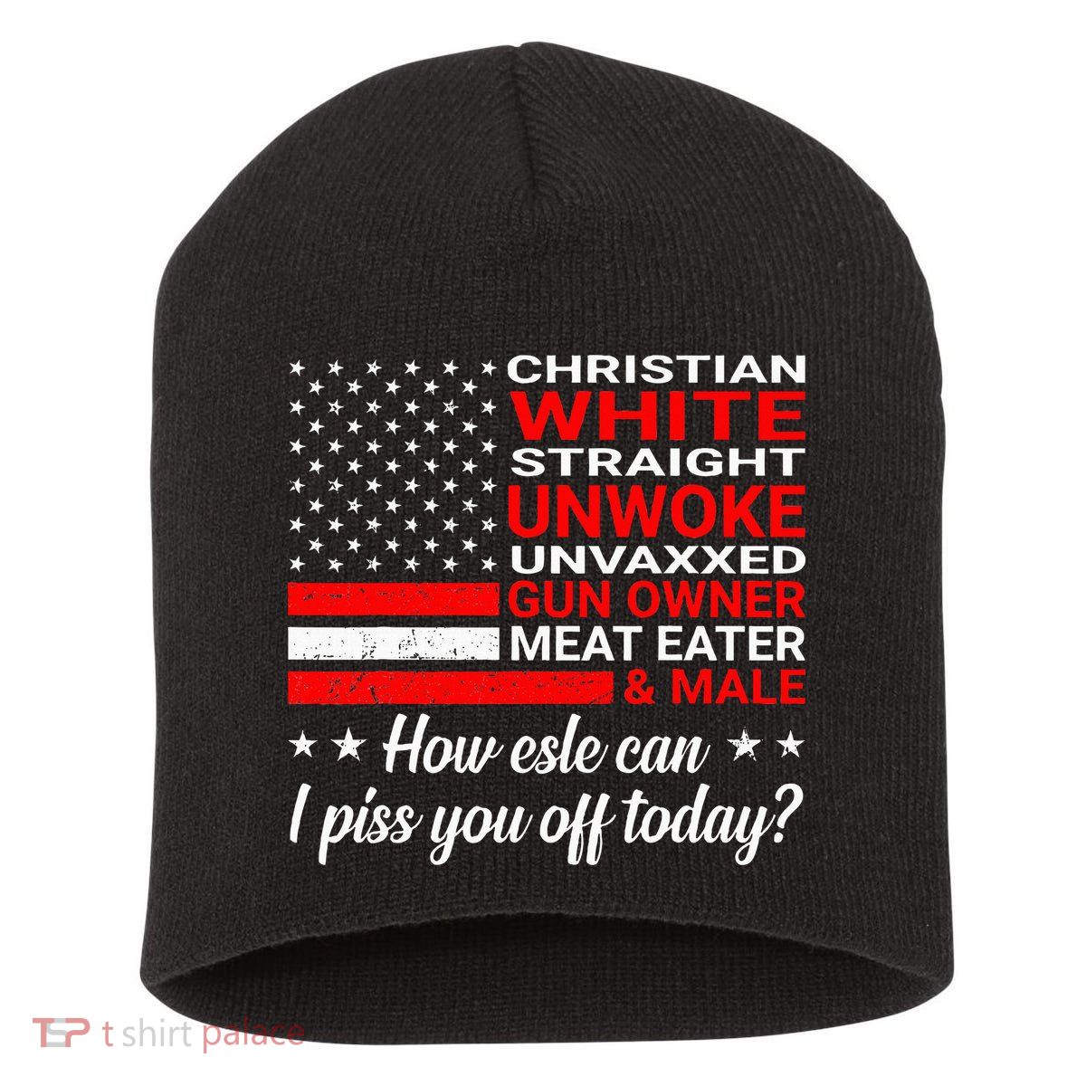 Christian White Straight Unwoke Unvaxxed Gun Owner Short Acrylic Beanie