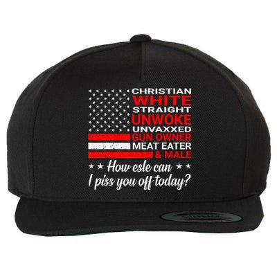 Christian White Straight Unwoke Unvaxxed Gun Owner Wool Snapback Cap