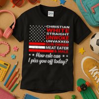 Christian White Straight Unwoke Unvaxxed Gun Owner Kids T-Shirt
