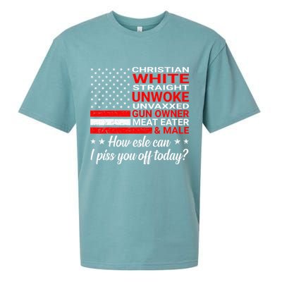 Christian White Straight Unwoke Unvaxxed Gun Owner Sueded Cloud Jersey T-Shirt