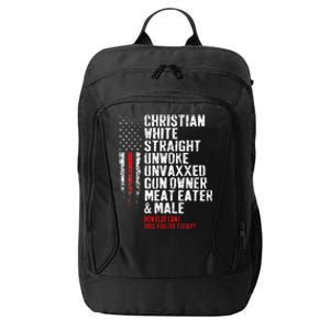 Christian White Straight Unwoke Unvaxxed Gun Owner City Backpack