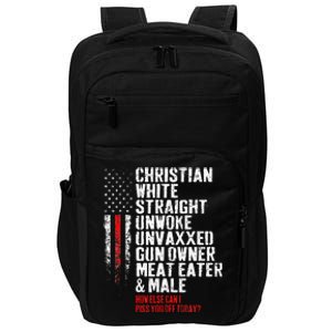 Christian White Straight Unwoke Unvaxxed Gun Owner Impact Tech Backpack