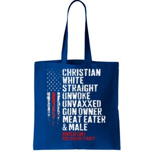 Christian White Straight Unwoke Unvaxxed Gun Owner Tote Bag