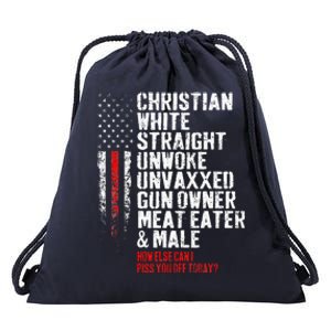 Christian White Straight Unwoke Unvaxxed Gun Owner Drawstring Bag