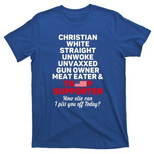 Christian White Straight Unwoke Unvaxxed Gun Owner Meat Eater And Donald Trump T-Shirt