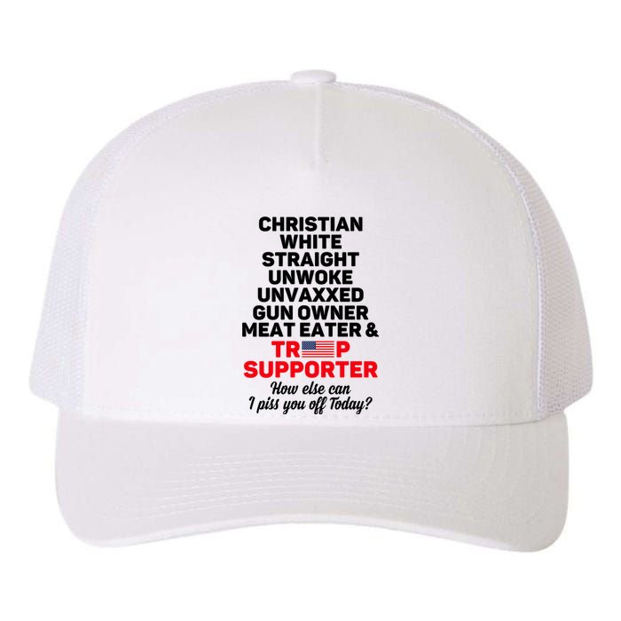 Christian White Straight Unwoke Unvaxxed Gun Owner Meat Eater And Donald Trump Yupoong Adult 5-Panel Trucker Hat