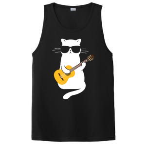 Cat Wearing Sunglasses Playing Guitar Guitarist PosiCharge Competitor Tank