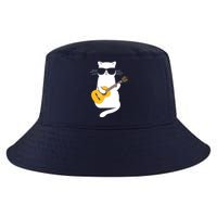 Cat Wearing Sunglasses Playing Guitar Guitarist Cool Comfort Performance Bucket Hat