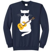 Cat Wearing Sunglasses Playing Guitar Guitarist Sweatshirt