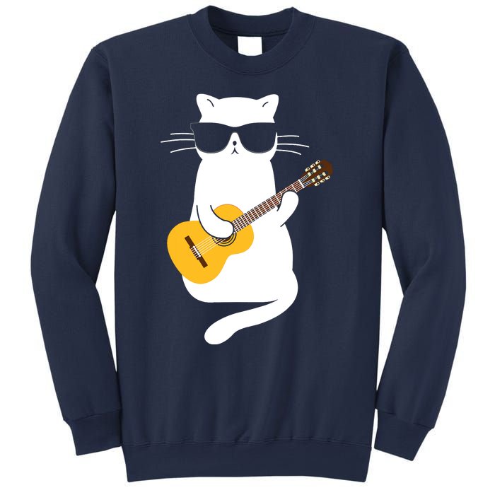 Cat Wearing Sunglasses Playing Guitar Guitarist Sweatshirt