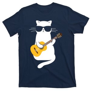 Cat Wearing Sunglasses Playing Guitar Guitarist T-Shirt