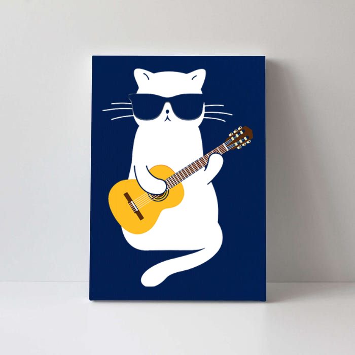 Cat Wearing Sunglasses Playing Guitar Guitarist Canvas