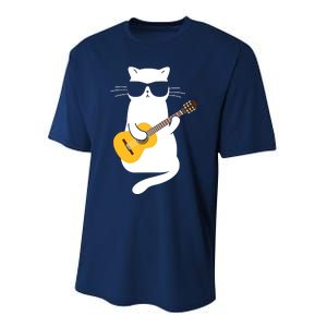 Cat Wearing Sunglasses Playing Guitar Guitarist Performance Sprint T-Shirt