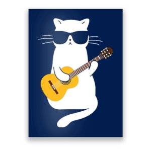 Cat Wearing Sunglasses Playing Guitar Guitarist Poster