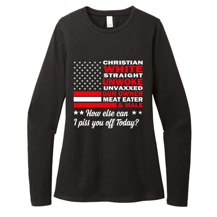 Christian White Straight Unwoke Unvaxxed Gun Owner Meat Eater And Donald Trump Womens CVC Long Sleeve Shirt