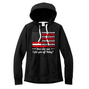 Christian White Straight Unwoke Unvaxxed Gun Owner Meat Eater And Donald Trump Women's Fleece Hoodie