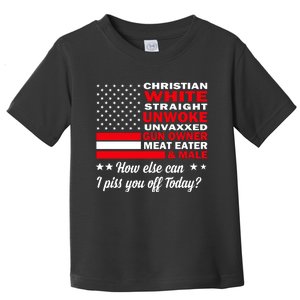 Christian White Straight Unwoke Unvaxxed Gun Owner Meat Eater And Donald Trump Toddler T-Shirt