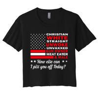 Christian White Straight Unwoke Unvaxxed Gun Owner Meat Eater And Donald Trump Women's Crop Top Tee