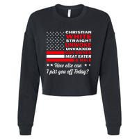 Christian White Straight Unwoke Unvaxxed Gun Owner Meat Eater And Donald Trump Cropped Pullover Crew