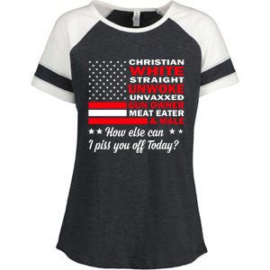 Christian White Straight Unwoke Unvaxxed Gun Owner Meat Eater And Donald Trump Enza Ladies Jersey Colorblock Tee