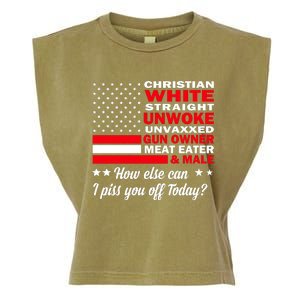 Christian White Straight Unwoke Unvaxxed Gun Owner Meat Eater And Donald Trump Garment-Dyed Women's Muscle Tee