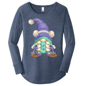 Cute Winter Ski Mom Gnome For Just A Who Loves Skiing Cool Gift Women's Perfect Tri Tunic Long Sleeve Shirt