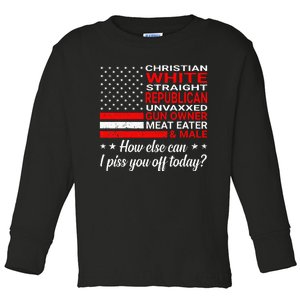 Christian White Straight Republican Unvaxxed Gun Owner Toddler Long Sleeve Shirt