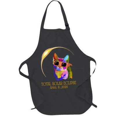 Cat Wearing Solar Eclipse Glasses Full-Length Apron With Pockets