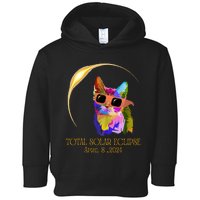 Cat Wearing Solar Eclipse Glasses Toddler Hoodie