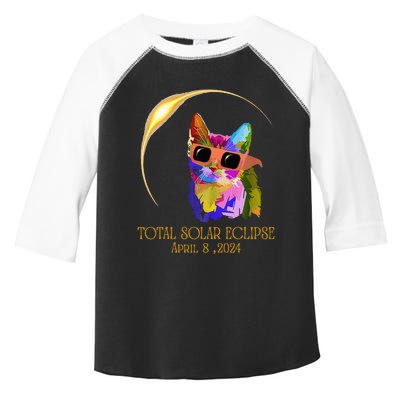 Cat Wearing Solar Eclipse Glasses Toddler Fine Jersey T-Shirt